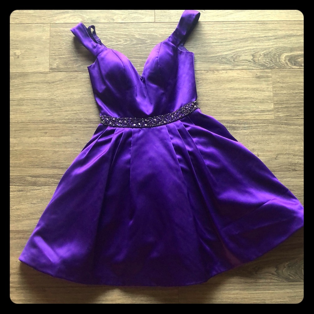 Purple Sherri Hill formal dress